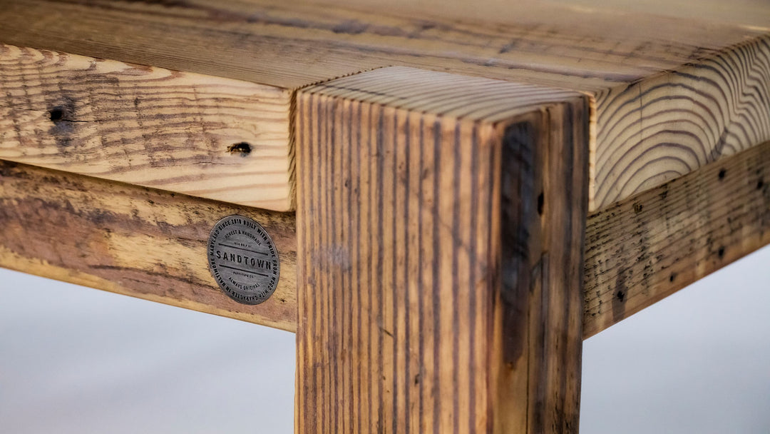 Weathered Black Finish on Reclaimed Wood – Mortise & Tenon